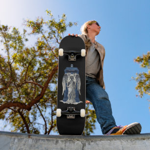Angel mit Blue Police Box 1 Skateboard