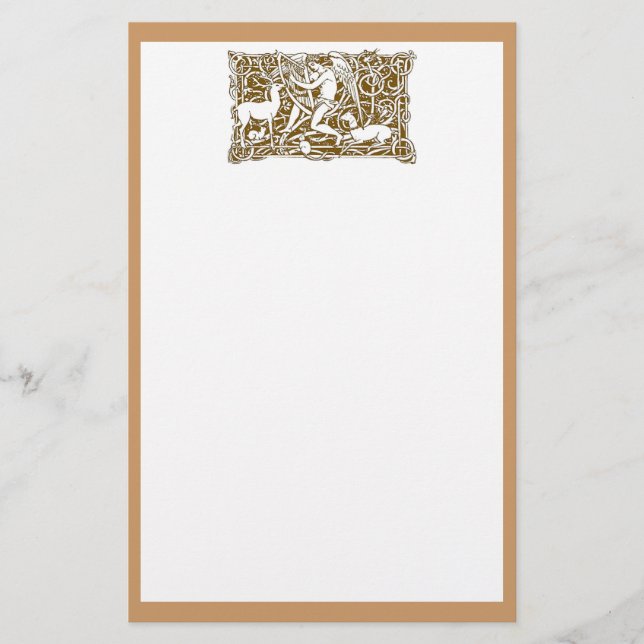 Angel mit Harp Briefpapier (Vorderseite)