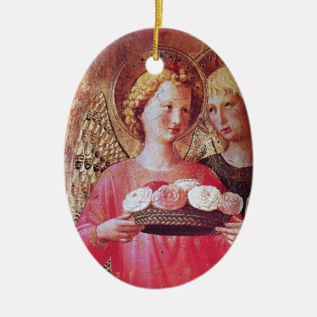 ANGEL MIT ROSE KERAMIKORNAMENT (Vorne)