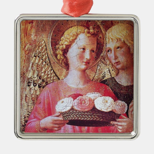 ANGEL MIT ROSE SILBERNES ORNAMENT (Vorne)