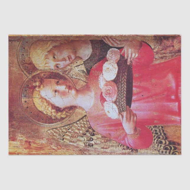 ANGEL MIT ROSE UND ARCHANGEL GABRIEL SEIDENPAPIER (Vorderseite)