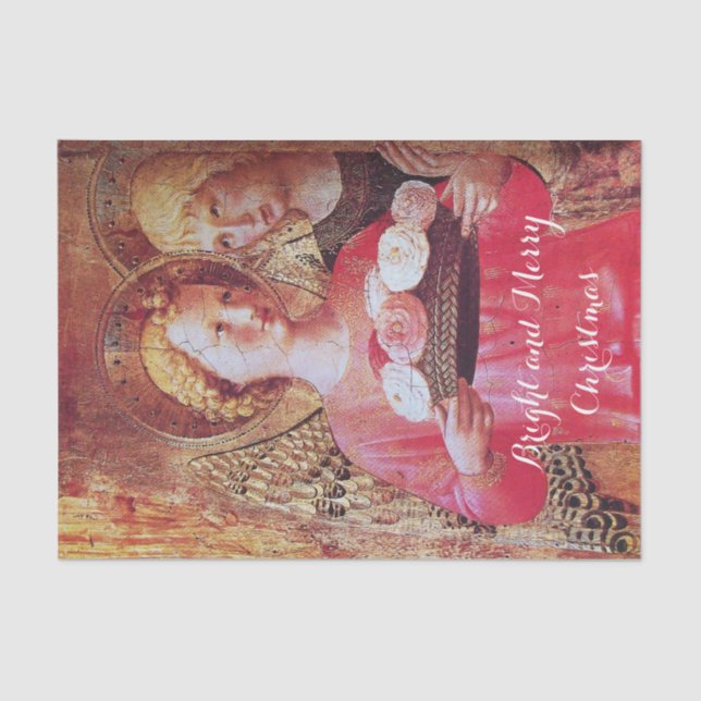 ANGEL MIT ROSE UND ARCHANGEL GABRIEL SEIDENPAPIER (Vorderseite)