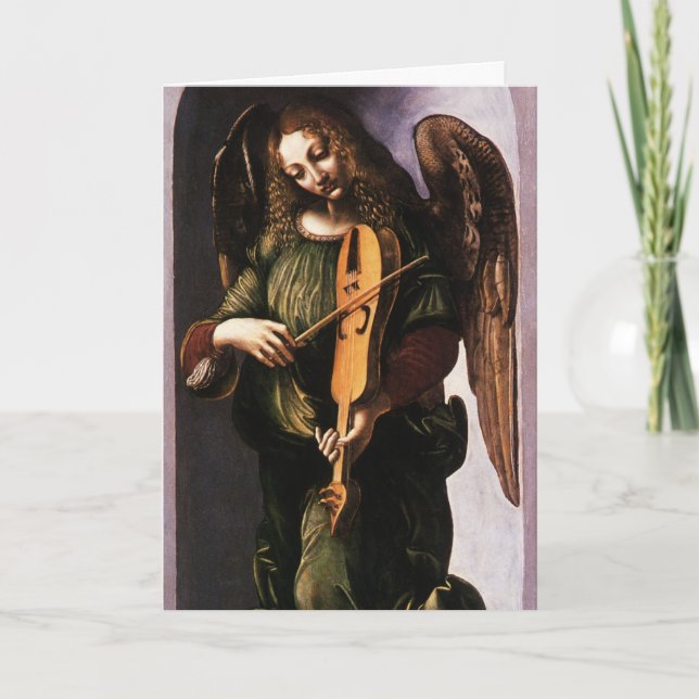 Angel mit Vielle von Leonardo da Vinci Weihnachten (Vorderseite)