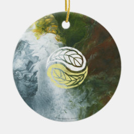 Angel mit Yin Yang Feathers Keramik Ornament