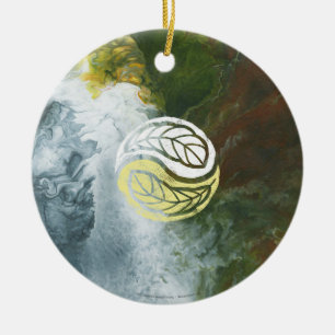 Angel mit Yin Yang Feathers Keramik Ornament