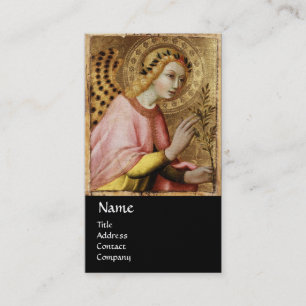 ANGEL MONOGRAM, Red Ruby Gold Metal Visitenkarte