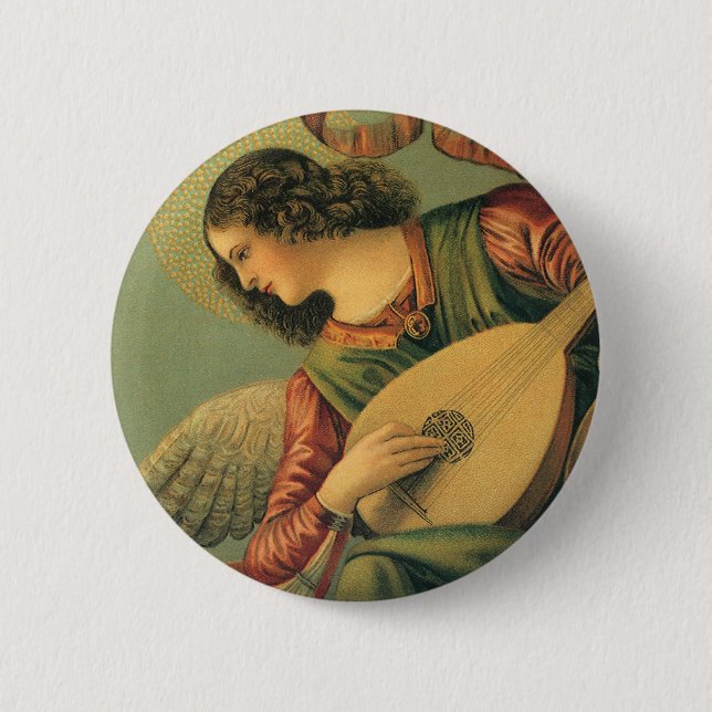 Angel Musician, Melozzo da Forli, Renaissance Art Button (Vorderseite)