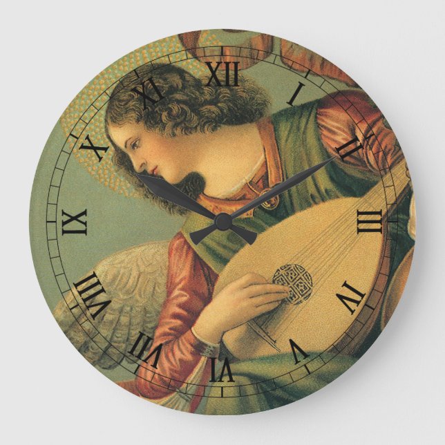 Angel Musician, Melozzo da Forli, Renaissance Art Große Wanduhr (Vorderseite)