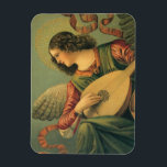 Angel Musician, Melozzo da Forli, Renaissance Art Magnet<br><div class="desc">Angel Musician (c. 1480) von Künstler Melozzo da Forlì (c. 1438-1494) ist ein Vintages Renaissance-Zeitalter feine Kunst religiöse Porträtmalerei. Ein Fresko mit einem Engel, der Musik macht, indem er ein Musikinstrument, die Laute, spielt. Dies ist eines der schönsten Werke der italienischen Renaissance, selbst in ihrem schwer beschädigten Staat. Melozzo da...</div>