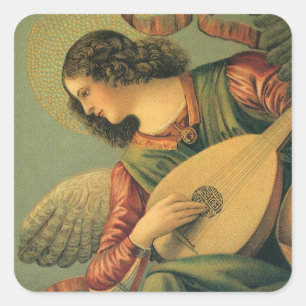 Angel Musician, Melozzo da Forli, Renaissance Art Quadratischer Aufkleber