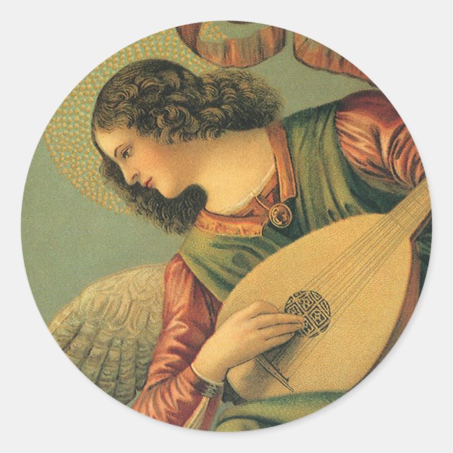 Angel Musician, Melozzo da Forli, Renaissance Art Runder Aufkleber (Vorderseite)