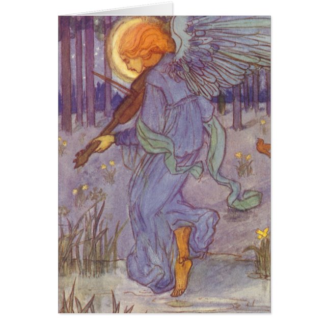 Angel Musician Violine spielen, Vintage Musik (Vorne)