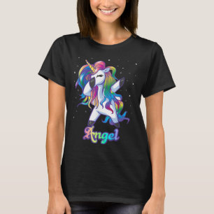 ANGEL Name Personalisiert Custom Rainbow Unicorn T-Shirt