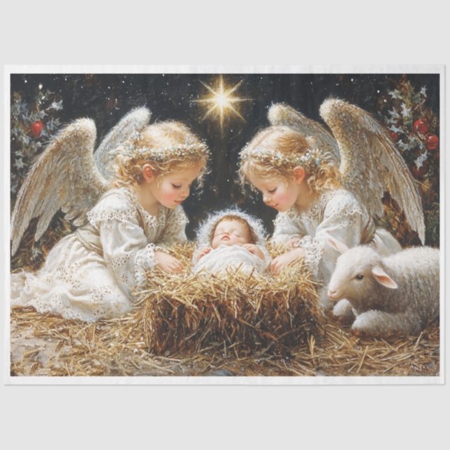 Angel Nativity Seidenpapier (Vorderseite)
