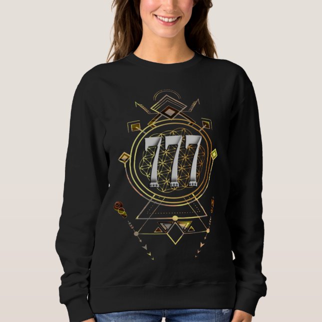 Angel Number 777 Sacred Geometry Healing Shamanic  Sweatshirt (Vorderseite)