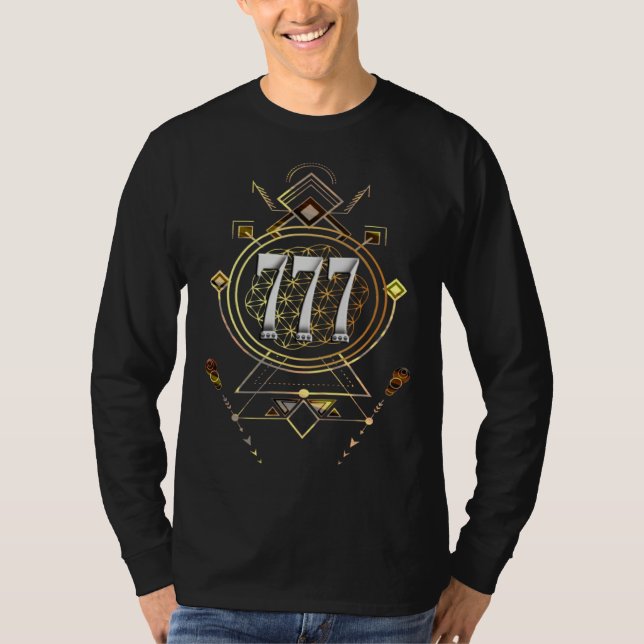 Angel Number 777 Sacred Geometry Healing Shamanic  T-Shirt (Vorderseite)