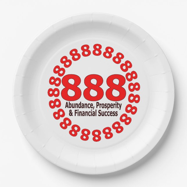 Angel Number 888 - Abundance & Luck Pappteller (Vorderseite)
