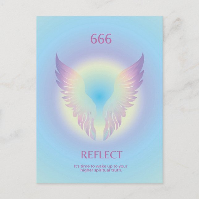 Angel Number Aura 666 Reflect Postkarte (Vorderseite)