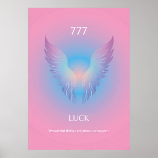 Angel Number Aura 777 Luck Poster