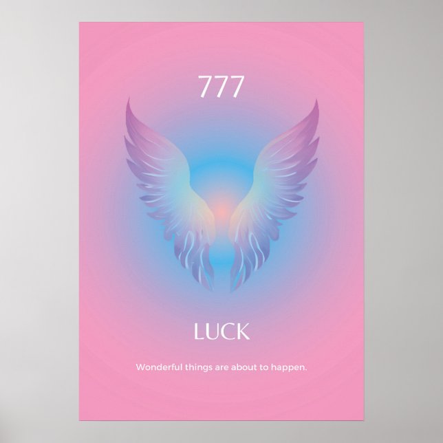 Angel Number Aura 777 Luck Poster (Vorne)
