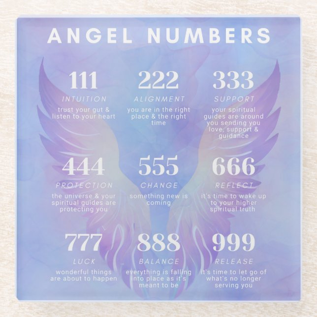 Angel Number Meanings Collection Glasuntersetzer (Vorderseite)