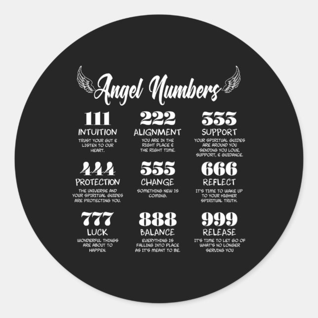 Angel Numbers Trend Quote Runder Aufkleber (Vorderseite)