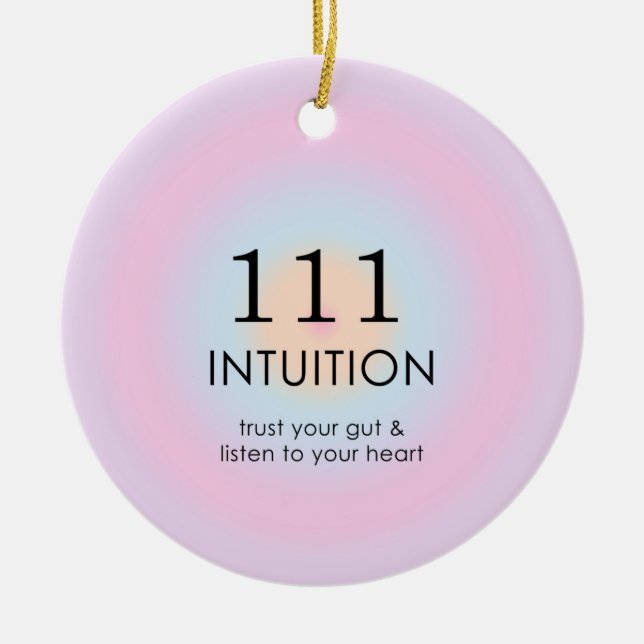 Angel Numerology 111 Intuition Keramik Ornament (Vorne)