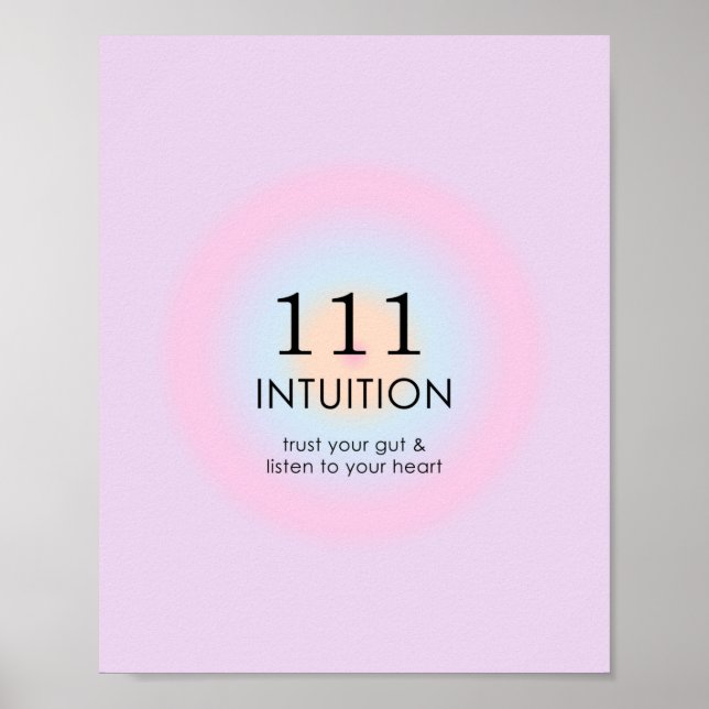 Angel Numerology 111 Intuition Poster (Vorne)