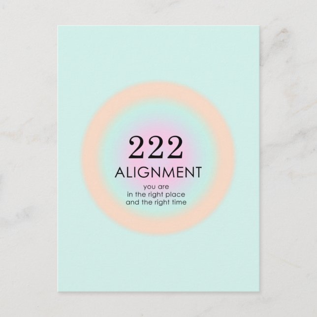 Angel Numerology 222 Alignment Motivation Postkarte (Vorderseite)