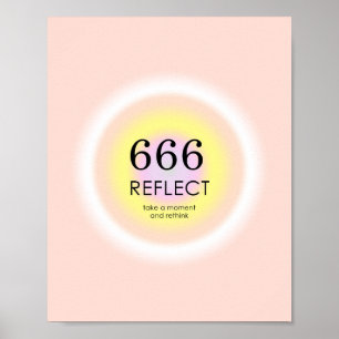 Angel Numerology 666 Reflektiert Bedeutung Poster