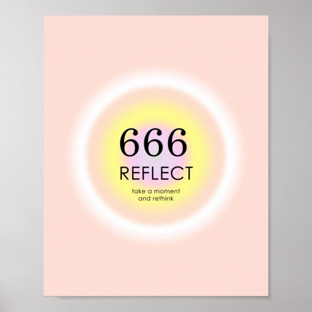 Angel Numerology 666 Reflektiert Bedeutung Poster (Vorne)