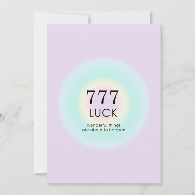 Angel Numerology 777 Luck Einladung (Vorderseite)