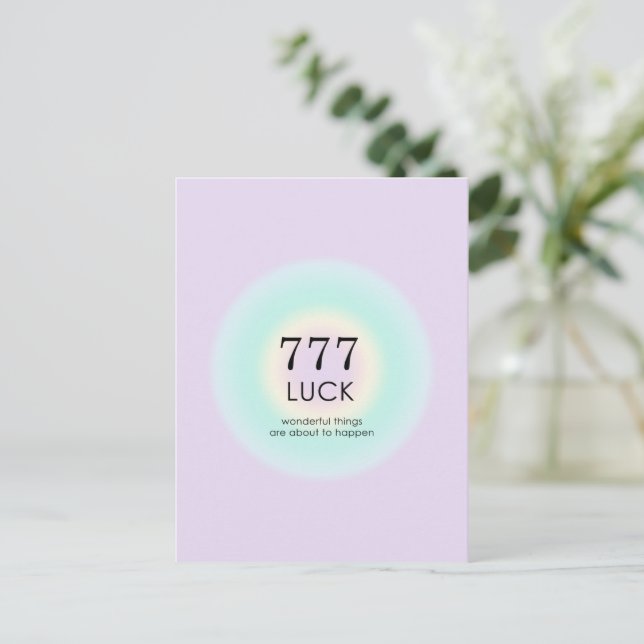 Angel Numerology 777 Luck Meaning Postkarte (Stehend Vorderseite)