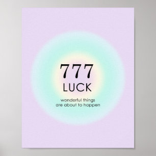Angel Numerology 777 Luck Poster