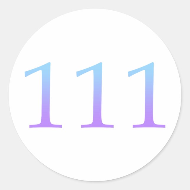 Angel Nummer 111 - Intuition Runder Aufkleber (Vorderseite)
