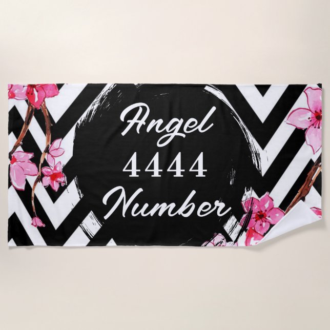 Angel Nummer "4444" Strandtuch (Vorderseite)