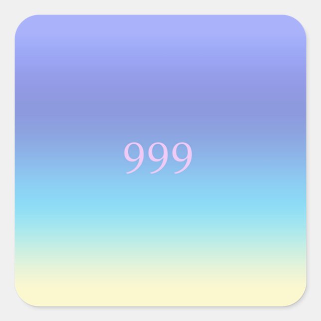 Angel Nummer 999 Quadratischer Aufkleber (Vorderseite)