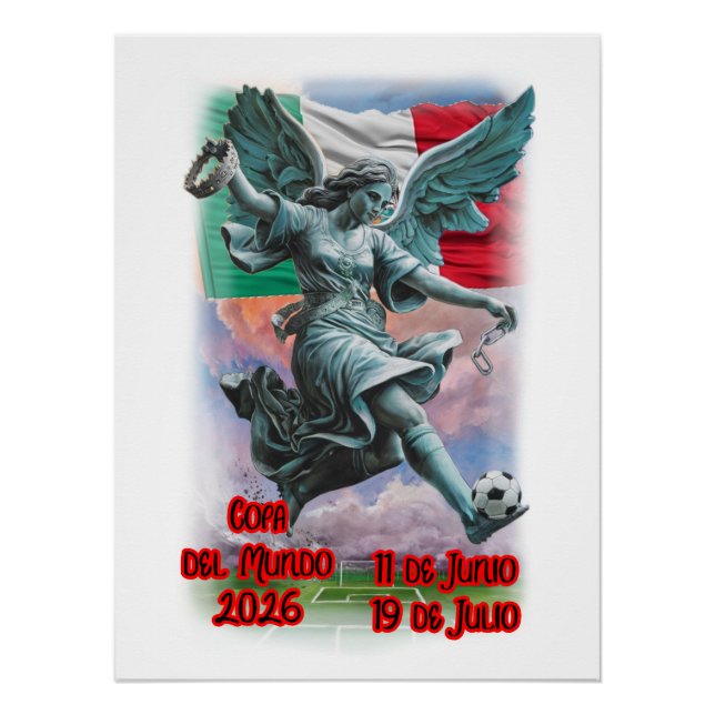 Angel of Independence playing Soccer on a  Poster (Vorderseite)