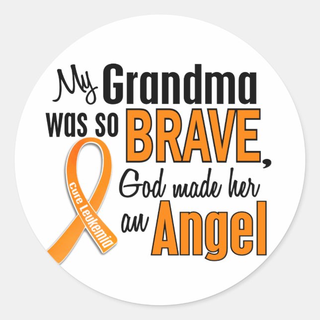 Angel Oma Leukemia Runder Aufkleber (Vorderseite)
