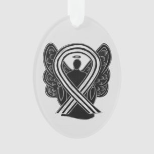 Angel-Ornamente aus schwarzem und weißem Bewusstse Ornament