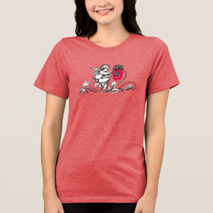 Angel Painting a Pink Blume Tri-Blend Shirt