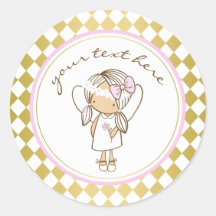 Angel Party Stickers-Gold & Pink