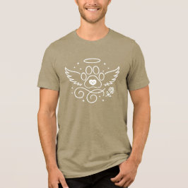 Angel Paw Print with Wings & Halo - Memorial für H Tri-Blend Shirt