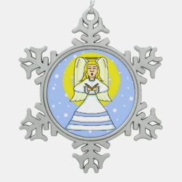 Angel Pewter Weihnachtsschmuck Schneeflocken Zinn-Ornament