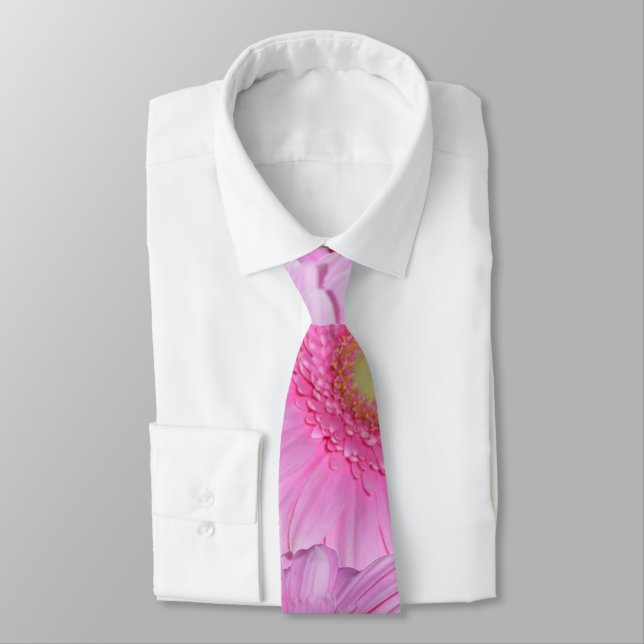 Angel Pink Gerbera Blume, Neck Tie Krawatte (Gebunden)