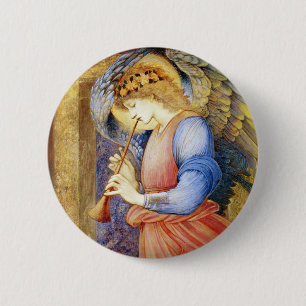 Angel Playing a Flageolet Burne-Jones Button-Butto Button