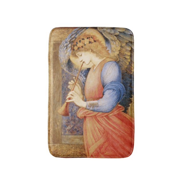Angel Playing a Flageolet (von Edward Burne-Jones) Badematte (Vorderseite Vertikal)
