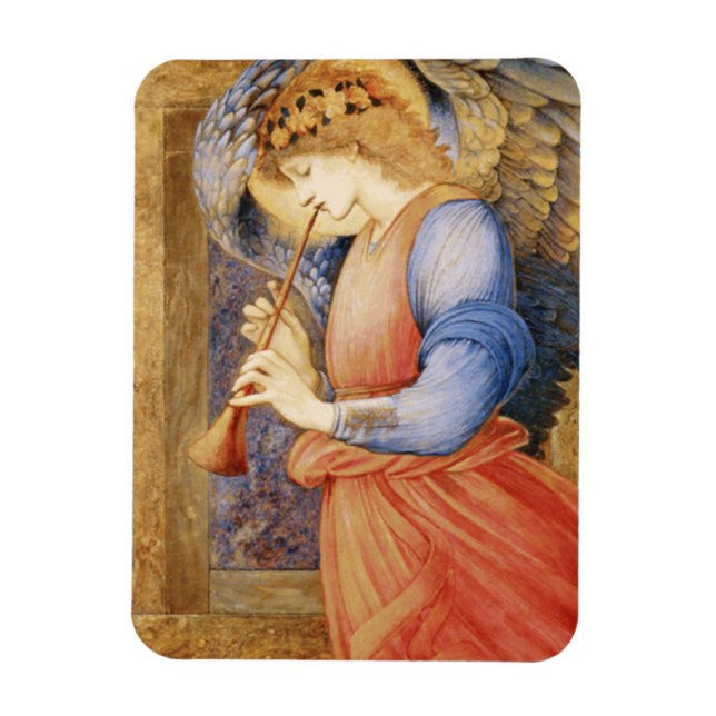 Angel Playing a Flageolet (von Edward Burne-Jones) Magnet (Vertikal)