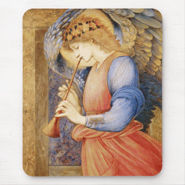 Angel Playing a Flageolet (von Edward Burne-Jones) Mousepad (Vorne)