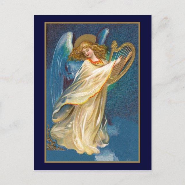 Angel Playing Harp Postkarte (Vorderseite)